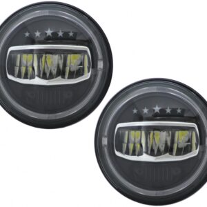 7 Inch CREE LED Headlights Angel Eye Halo DRL suitable for Jeep Wrangler JK TJ LJ JL (1997-2017) 5 Stars Design