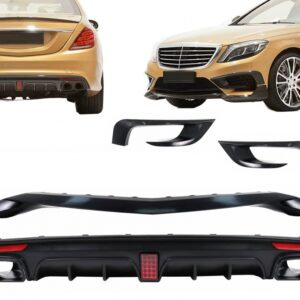 Aero Body Kit Bumper Lip and Air Diffuser suitable for Mercedes S-Class W222 S63 S65 (2013-06.2017)