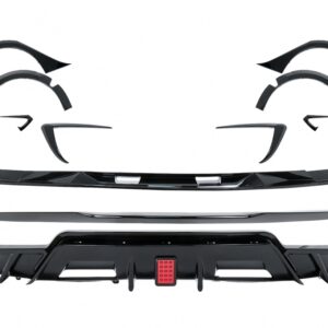 Aero Body Kit Extension suitable for Tesla Model 3 (2017-2022) Bumper Lip Air Diffuser and Wheel Arches Piano Black