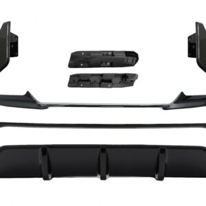 Aero Body Kit Front Bumper Lip and Air Diffuser suitable for BMW X6 F16 LCI (2015-2019) M Technik Sport Piano Black