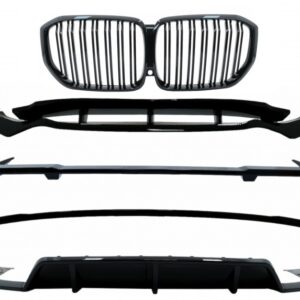 Aero Body Kit with Central Kidney Grilles Double Stripe suitable for BMW X5 G05 (2018-2022) M Black Knight Design Piano Black