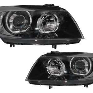 Angel Eyes Headlights suitable for BMW 3 Series E90 Sedan E91 Touring (03.2005-2011) Black
