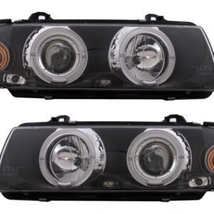 Angel Eyes Headlights suitable for BMW 3 Series E36 Coupe Cabrio (1991-08.1999) Black