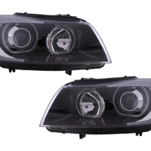Angel Eyes Headlights suitable for BMW 3 Series E90 E91 (03.2005-2011) Black