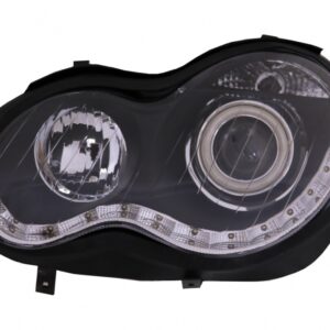 Angel Eyes Headlights suitable for Mercedes C-Class W203 (2000-2007) Left Side Black