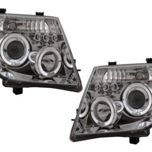 Angel Eyes Headlights suitable for Nissan Navara D40 (2004-2009) Pathfinder R51 (2005-2008) Chrome