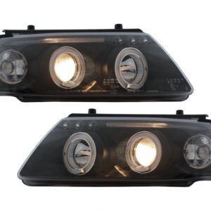 Angel Eyes Headlights suitable for VW Passat B5 3B (11.1996-08.2000) Black