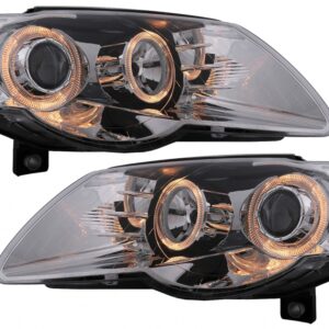 Angel Eyes Headlights suitable for VW Passat B6 3C (03.2005-2010) Chrome LHD or RHD