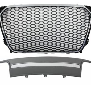 Assembly Central Grille with Rear Bumper Valance Air Diffuser suitable for AUDI A4 B8 Facelift (2012-2015) Limousine/Avant RS Design