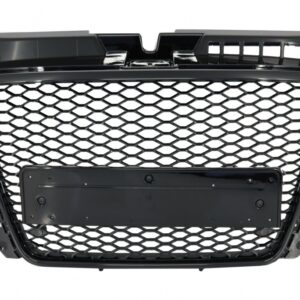 Badgeless Front Grille suitable for Audi A3 8P Facelift (2007-2012) RS Design Honeycomb Piano Black Grille With PDC Covers
