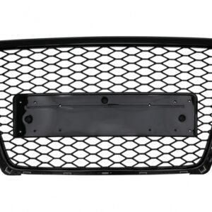 Badgeless Front Grille suitable for Audi A4 B8 (2007-2012) RS Design Piano Black
