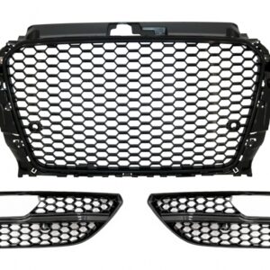 Badgeless Front Grille with Fog Lamp Covers Side Grilles suitable for Audi A3 8V (2012-2016) RS3 Design
