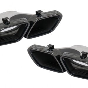 Black Exhaust Muffler Tips suitable for Mercedes GLE W167 GLE Coupe C167 GLS X167 (2019-Up) AMG GT 4-Door X290