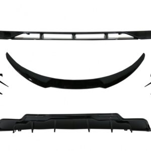 Body Kit Extension suitable for Tesla Model 3 (2017-up) Front Bumper Lip Air Diffuser and Side Skirts Piano Black