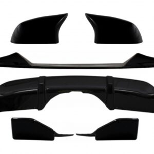 Body Kit Front Bumper Lip and Air Diffuser and Mirror Covers suitable for BMW X5 F15 (2014-2018) Aero Package M Technik Sport Design Piano Black
