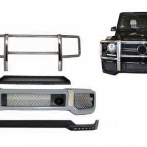 Body Kit Front Bumper with Bullbar Spoiler LED DRL Extension suitable for Mercedes G-Class W463 (1989-2017)