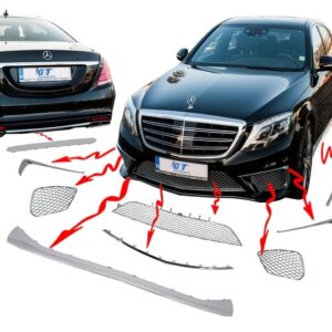 Body Kit Package Ornaments Chrome Moldings suitable for Mercedes S-Class W222 (2013-up) S65 Design