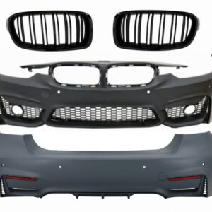 Body Kit suitable for BMW 3 Series F30 Non LCI & LCI (2011-2018) With Side Skirts and Central Grilles Double Stripe M3 Sport EVO Design