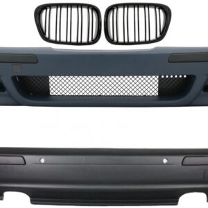 Body Kit suitable for BMW 5 Series E39 (1997-2003) Double Outlet M5 Design with Fog Lights Chrom and Central Grilles Piano Black