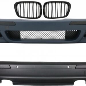 Body Kit suitable for BMW 5 Series E39 (1997-2003) Double Outlet M5 Design with Fog Lights Smoke and Central Grilles Piano Black