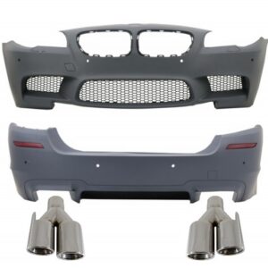 Body Kit suitable for BMW F10 5 Series (2011-2017) with Exhaust Muffler Tips Quad M5 Design