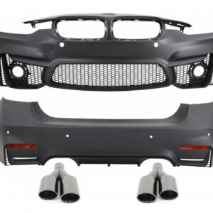Body Kit suitable for BMW F30 (2011-2019) EVO II M3 CS Design with Exhaust Muffler Tips Quad M-Power Black