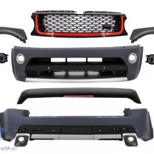 Body Kit suitable for Land Range Rover Sport L320 Facelift (2009-2013) Autobiography Design Black Red Grille Edition
