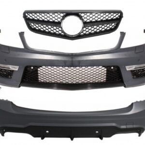 Body Kit suitable for MERCEDES C-Class W204 Facelift C63 T-Modell S204 Station Wagon Estate with Single Frame Front Grille Sport Piano Black