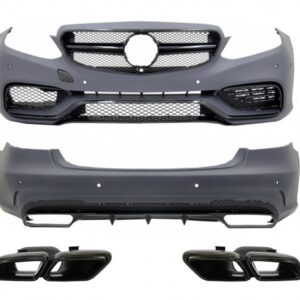 Body Kit suitable for Mercedes E-Class W212 Facelift (2013-2016) with Exhaust Muffler Tips E63 Design Shiny Black Edition