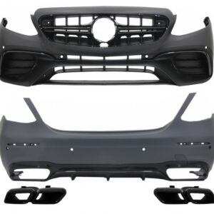 Body Kit suitable for Mercedes E-Class W213 (2016-2019) E63 Design with Exhaust Muffler Tips Black