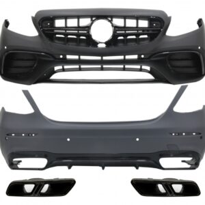 Body Kit suitable for Mercedes E-Class W213 (2016-2019) E63 Design with Exhaust Muffler Tips Black
