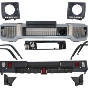 Body Kit suitable for Mercedes G-Class W463 (1989-2018) G63 G65 Design with Fender Flares Wheel Arches and Headlights Covers LED DRL