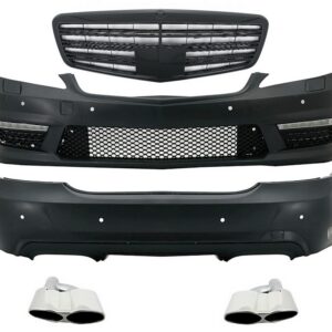 Body Kit suitable for Mercedes S-Class W221 (2005-2011) with Front Grille Piano Black and Exhaust Muffler Tips