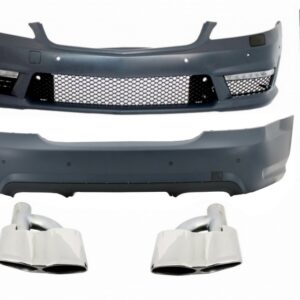 Body Kit suitable for Mercedes S-Class W221 (2005-2011) with Exhaust Muffler Tips and Side Skirts SWB