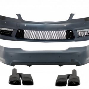 Body Kit suitable for Mercedes S-Class W221 (2005-2011) S63 S65 Design with Exhaust Muffler Tips Black Edition
