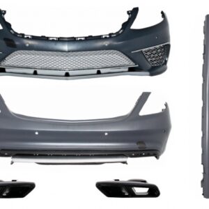 Body Kit suitable for Mercedes S-Class W222 with Exhaust Muffler Tips and Side Skirts Long Version (2013-06.2017) S65 Design