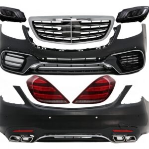 Body Kit suitable for Mercedes S-Class W222 Facelift (2013-06.2017) S63 Design with Headlights and Taillights Full LED