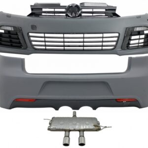 Body Kit suitable for VW Golf VI 6 MK6 (2008-2013) R20 Design with Side Skirts and Complet Exhaust System Catback Muffler