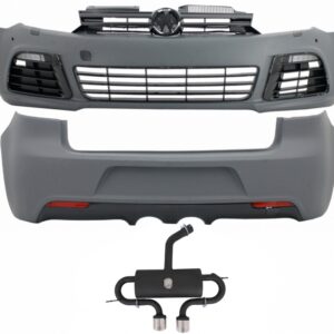 Body Kit suitable for VW Golf VI 6 MK6 (2008-2013) R20 Design with Side Skirts and Complet Exhaust System Catback