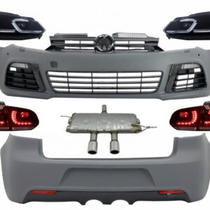 Body Kit suitable for VW Golf VI 6 MK6 (2008-2013) R20 Design with Exhaust System