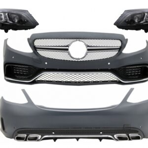 Body Kit with Full LED Headlights suitable for Mercedes C-Class W205 Sedan (2014-2018) C63 Design