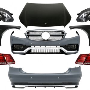 Body Kit with LED Headlights and Light Bar Taillights suitable for Mercedes E-Class W212 Facelift (2013-2016) E63 Design