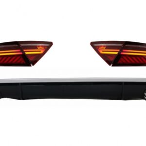Bumper Air Diffuser & Exhaust Tips with LED Taillights suitable for Audi A7 4G (2010-2014) RS7 Design