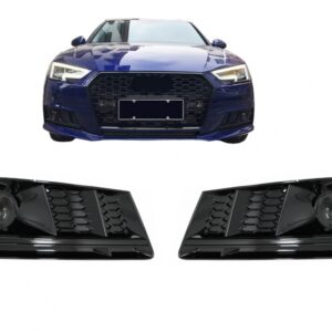 Bumper Lower Grille ACC Covers Side Grilles suitable for Audi A4 B9 Sedan Avant (2016-2018) RS4 Design Black Edition