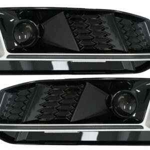 Bumper Lower Grille ACC Covers Side Grilles suitable for Audi A4 B9 S-Line Sedan Avant (2016-2018) RS4 Design Silver Edition