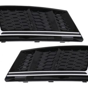 Bumper Lower Grille Covers Side Grilles suitable for Audi A4 B9 Sedan Avant (2016-2018) RS4 Design