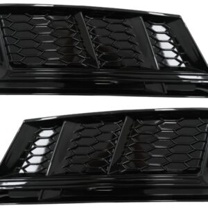 Bumper Lower Grille Covers Side Grilles suitable for Audi A4 B9 Sedan Avant (2016-2018) RS4 Design Black Edition