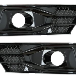 Bumper Lower Side Grilles Covers suitable for AUDI A6 C7 4G Facelift (2015-2018) Black Edition