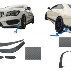 Bumper Splitters Fins Aero Side Vent Canards suitable for Mercedes Benz CLA W117 C117 X117 (2013-2016) CLA45 A-Design Carbon Film