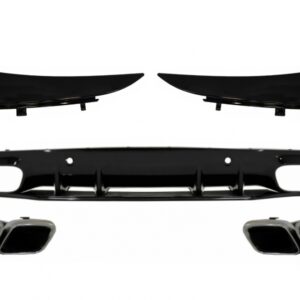 Bumper Valance Diffuser with Rear Bumper Flaps suitable for Mercedes C-Class C205 A205 Coupe Cabriolet (2014-2019) Facelift C63S Design